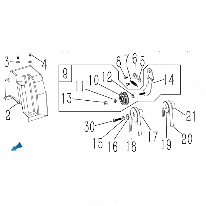 4 | РЕМЕНЬ - ШКИВ - ШЕСТЕРНИ - | Запчасти для снегоуборщика чемпион ST861 | Магазин-Сервис в СПБ |