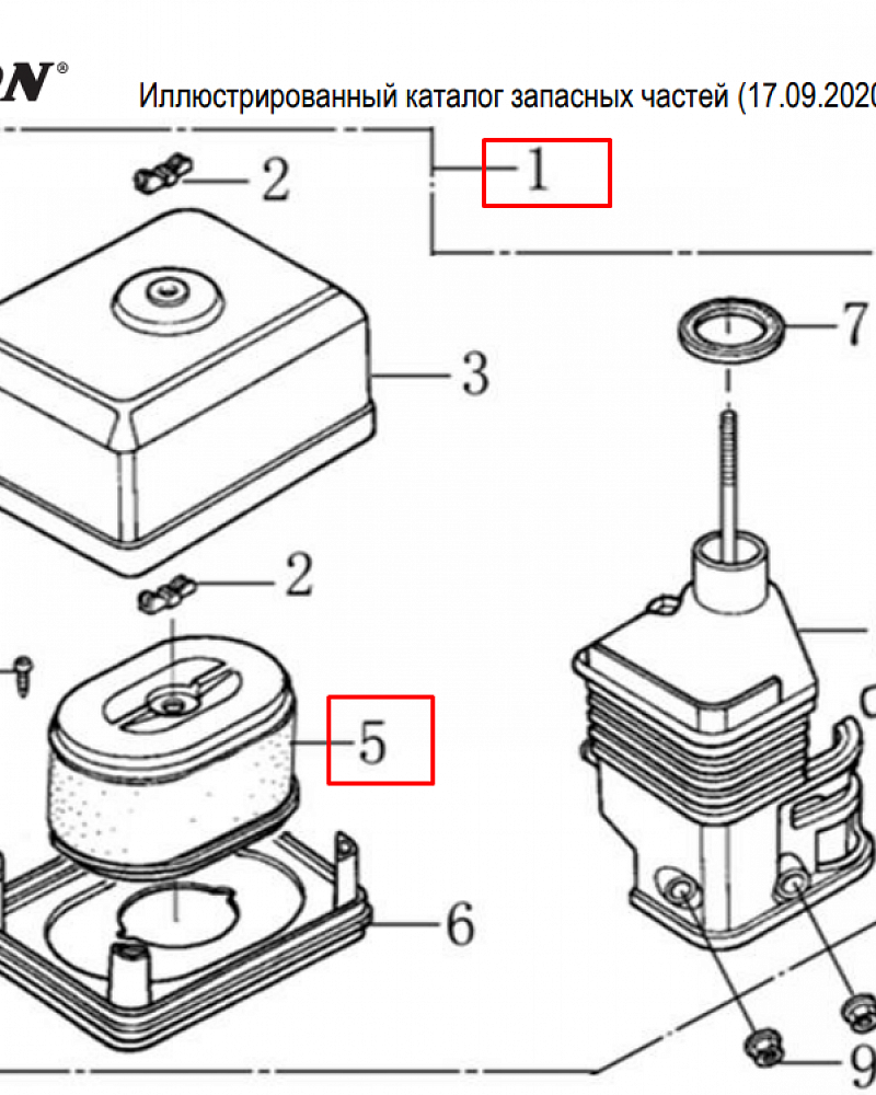 12  | ВОЗДУШНЫЙ ФИЛЬТР | Запчасти для виброплиты чемпион | PC6036F | Поставка по России | 