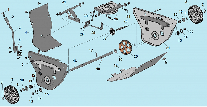 4 КОЛЕСА - ШЕСТЕРНИ МАШИНА ПОДМЕТАЛЬНАЯ CHAMPION GS50100  | ремонт | в СПБ