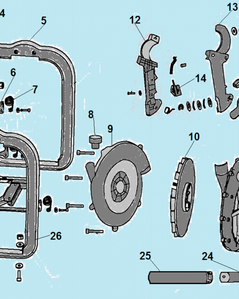 2 КРЫЛЬЧАТКА - ТРУБЫ ВОЗДУХОДУВКА CHAMPION GBR357  | Ремонт | Запчасти | в СПБ