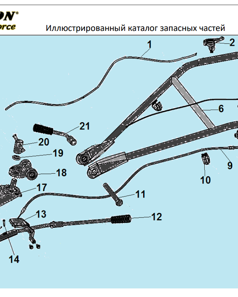 1  | РУЧКА - ТРОС ГАЗА | Запчасти для культиватора, мотоблока чемпион |  BC8723  | Поставка по России | 