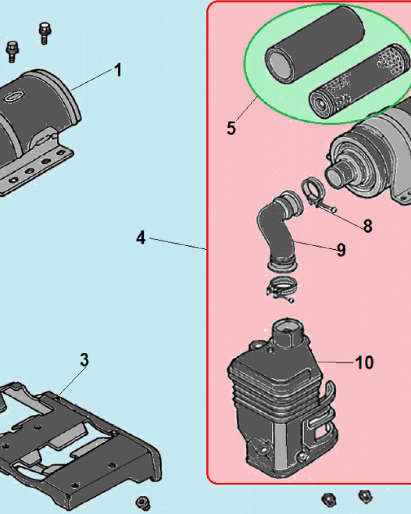13 ВОЗДУШНЫЙ ФИЛЬТР - ГЛУШИТЕЛЬ ВИБРОТРАМБОВКА CHAMPION TR72  | ремонт | в СПБ