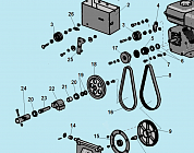 2 РЕМЕНЬ - ШКИВ - АККУМУЛЯТОР МАШИНА ПОДМЕТАЛЬНАЯ CHAMPION GS5562  | ремонт | в СПБ